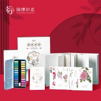 中国国家博物馆 《百花图卷》图说百花水彩绘本初学者礼盒文具文创礼品生日礼物 图说百花水彩绘本礼盒