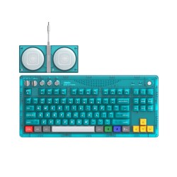 八位堂 Retro 87机械键盘水蓝透游戏办公三模蓝牙无线PC电脑笔记本