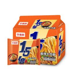 今麦郎 方便面泡面袋装 大今野1.5倍速食宵夜香辣牛肉拉面五连包134g*5袋