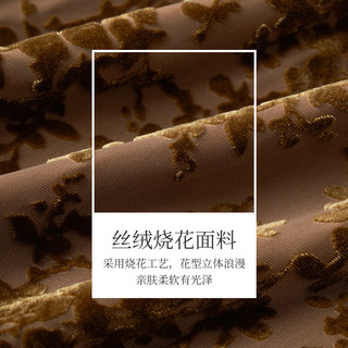 茵曼 文艺烧花飘带领顺垂上衣 暗咖啡 S 女士衬衫