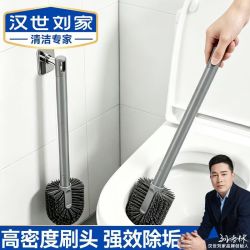 汉世刘家 hanshiiujia）马桶刷卫生间死角家用厕所刷长柄可壁挂墙式清洁刷子 枪灰色半球（48cm握杆）