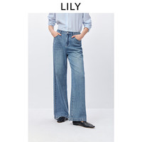 LILY 2026春新款复古时髦宽松显瘦休闲百搭蓝色直筒阔腿裤牛仔裤女 419牛仔蓝 L