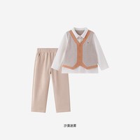 英氏 儿童春秋长袖套装宝宝礼服男童夏季纯棉新款西服