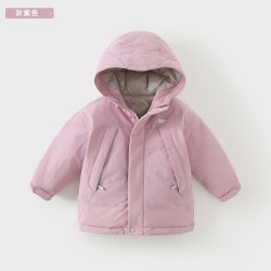 戴维贝拉 童装儿童羽绒服冬装新款男童女童三防外套中大童红色童装