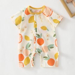 贝贝怡 婴儿幼儿连体衣纯棉短袖夏季薄款新生儿宝宝衣服哈衣爬爬服