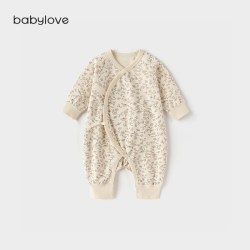 Babylove 新生儿连体衣春秋婴儿纯棉衣服哈衣莫奈花园