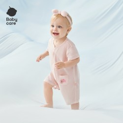 babycare 婴幼儿长袖斜襟爬服新生儿衣服100%有机棉分阶连体衣春款