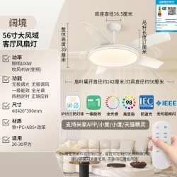 雷士 照明客厅餐厅卧室开叶扇简约现代全光谱一级能效风扇灯吊灯