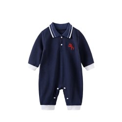 yierying婴儿连体服长袖春秋空调房爬爬服全棉外出服四季纯棉哈衣