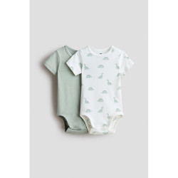 H&M HM童装婴儿新生儿连体衣2026新款2件装棉质可爱圆领哈衣1341008