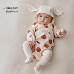 OAK FAMILY 新生婴儿连体衣春季宝宝衣服长袖爬服全棉哈衣和尚服