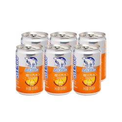 北冰洋 橙汁汽水200ml*6罐迷你罐碳酸饮料听装果汁饮品便携装