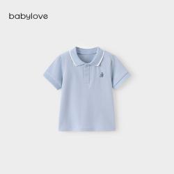 Babylove 宝宝短袖t恤夏季薄款Polo领上衣时尚百搭男女童外出夏装