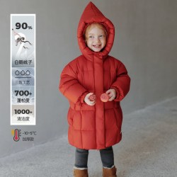 OAK FAMILY 冬季儿童羽绒服宝宝加厚保暖红色新年羽绒外套外出服