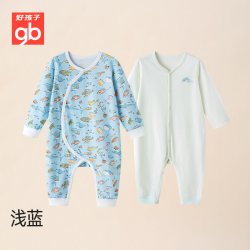 好孩子 婴儿衣服连身衣2件装长袖连体衣新生儿爬服家居服