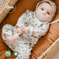 OAK FAMILY 新生婴幼儿连体衣春秋宝宝满月哈衣长袖百天初生爬爬服