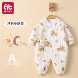 爱贝迪拉 新生婴儿衣服冬装幼小月龄打底59薄夹棉服外套a秋季宝宝连体睡衣