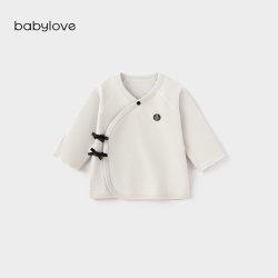 Babylove 新生儿系带上衣春秋季弹力保暖居家衣服初生宝宝和尚服