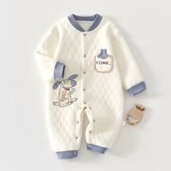 秋季连体衣男女宝宝衣服春秋款a类新生婴儿外出服婴幼儿夹棉爬服