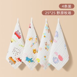 洁丽雅 婴儿洗脸毛巾口水巾新生儿童宝宝用品小方巾纯棉超柔纱布巾