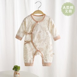 新生婴儿连体衣纯棉无骨初生衣服春秋和尚服宝宝蝴蝶哈衣爬服四季