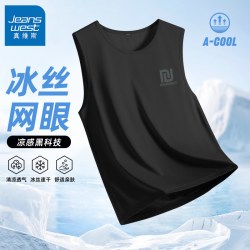 JR真维斯背心男款冰丝速干运动套装夏季男士篮球服健身无袖短裤男