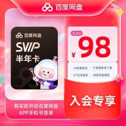 百度网盘 SVIP半年卡 超级会员6个月 极速下载