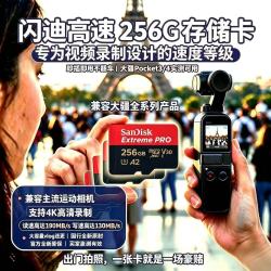 闪迪 至尊TF256G高速A2内存卡V30 U3多设备通用大疆运动相机支持4K