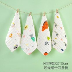 博林百合 婴儿纱布毛巾洗脸纯棉宝宝口水巾超软儿童洗澡新生儿小方巾拍嗝巾