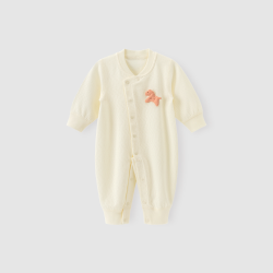 乖奇熊 婴儿长袖连体衣服春秋季男女宝宝纯棉哈衣爬服新款居家秋装