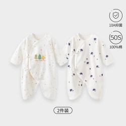 童恋初心 初生宝宝连体衣春秋款婴儿纯棉a类新生儿52码和尚衣服
