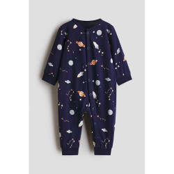 H&M HM童装婴儿新生儿连体衣2026秋季新款印花棉质连体睡衣1341947