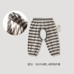 巴厘小猪 宝宝开档裤夏季薄款男女宝睡裤纯棉防蚊长裤大屁屁裤新生婴儿裤子