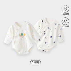 童恋初心 [零压棉]新生婴儿衣服春秋款连体衣宝宝纯棉长袖包屁衣三角哈衣秋