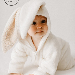 OAK FAMILY 婴儿连体衣棉服冬季衣服新生儿宝宝保暖羊羔绒满月爬服
