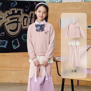 安踏 儿童童装女童套装2026年秋季新款中大童卫衣运动套装上衣裤子