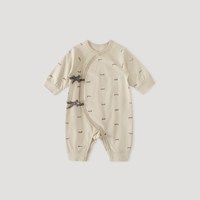 巴厘小猪 新生婴儿衣服秋季绑带哈衣初生儿蝴蝶衣纯棉和尚服满月宝宝连体衣