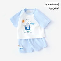 欢咪乐 婴儿夏季套装薄款男童夏日纯棉幼儿宝宝短袖夏天清凉衣服女童分体