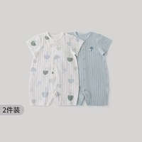 巴厘小猪 婴儿衣服夏季短袖薄款纯棉哈衣爬爬服新生儿宝宝连体衣