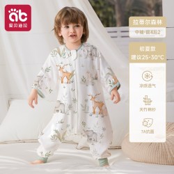 爱贝迪拉 婴儿纱布睡袋夏季薄款夏天宝宝儿童3到6岁防踢被四季通用