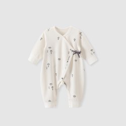 乖奇熊 初生宝宝绑带连体哈衣春秋季新生婴儿纯棉和尚服