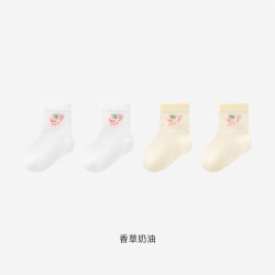 英氏 婴儿袜子夏季薄款蚕丝透气7A抗菌宝宝短袜三双装
