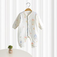 博林百合 婴儿连体衣春秋冬季新生儿纯棉薄夹棉衣保暖棉服男女宝宝哈衣爬服