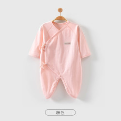 彩婴房 婴儿衣服长袖连体衣夏季薄款透气婴幼儿宝宝包屁衣夏