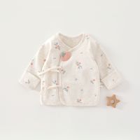 婴儿衣服a类纯棉满月宝宝衣服打底新生儿半背衣无骨彩棉哈衣初生