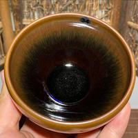 建缘天成 龙窑柴烧纯手工兔毫茶盏 A组34号9x6.3cm 茶杯