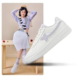 特步 小白鞋简约舒适女板鞋百搭校园风运动休闲鞋子