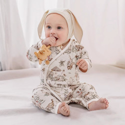 嫚熙 初生衣婴儿连体衣宝宝衣服爬服早秋哈衣纯棉丝柔棉款