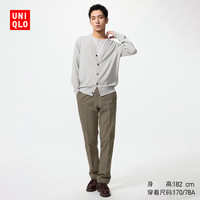 优衣库 易打理快干弹力轻型长裤加长款男装休闲西裤仿毛料款482890 35 浅褐色 70 /160/70A