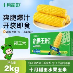 十月稻田 水果玉米棒2kg阻氧锁鲜hg膜开袋即食原粮产自广西省